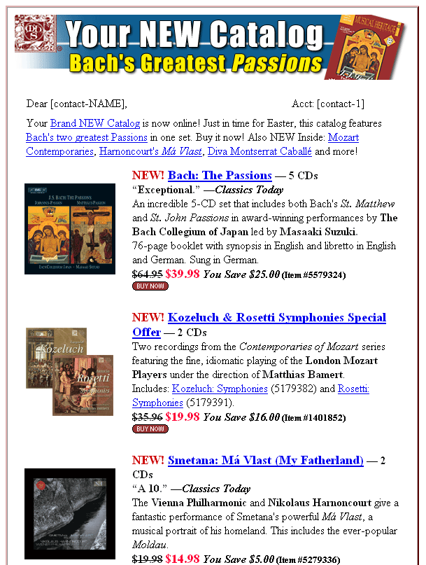 Musical Heritage Society OLD Email Layout